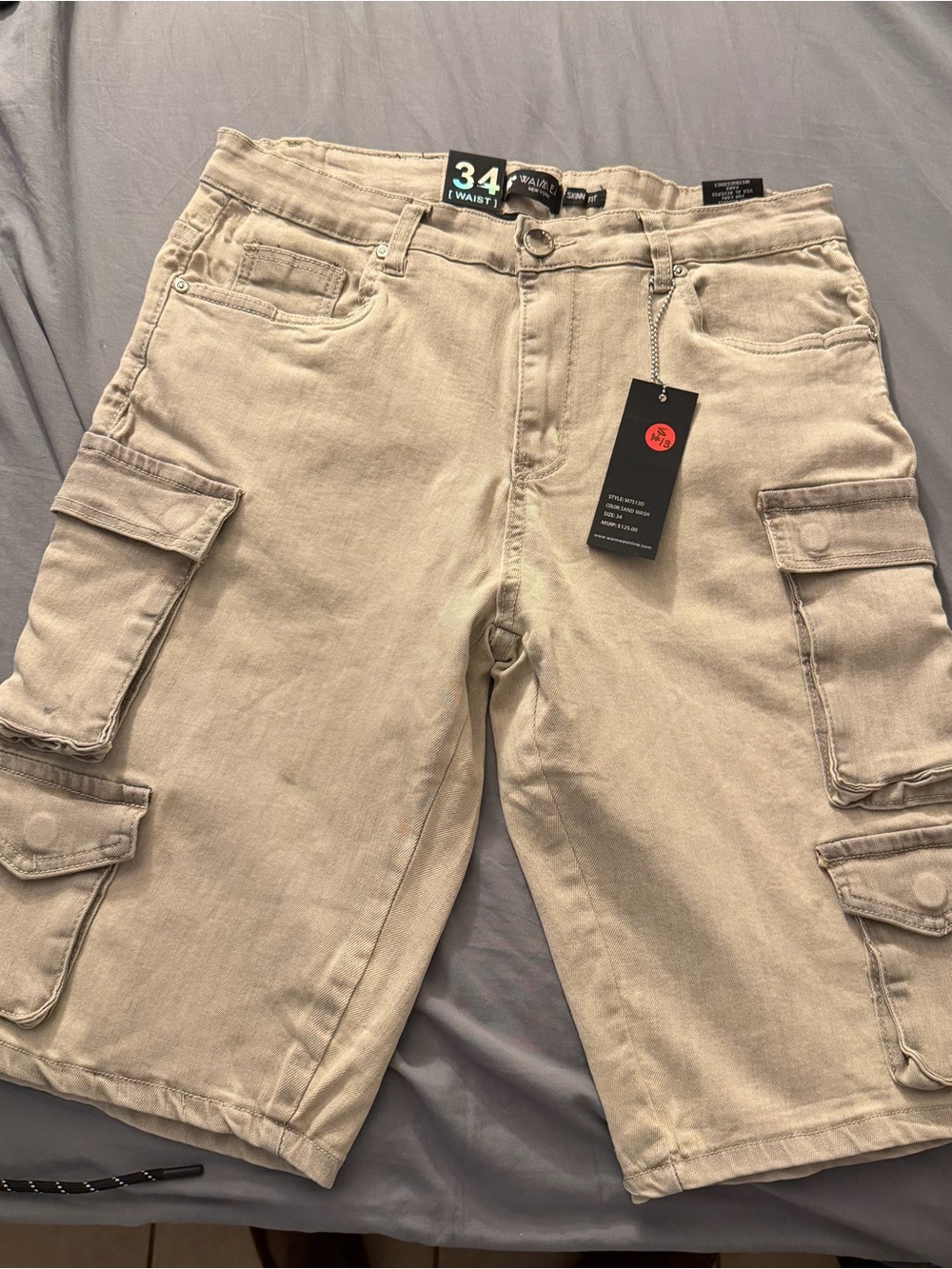 Waimea New York tan cargo shorts Size 34